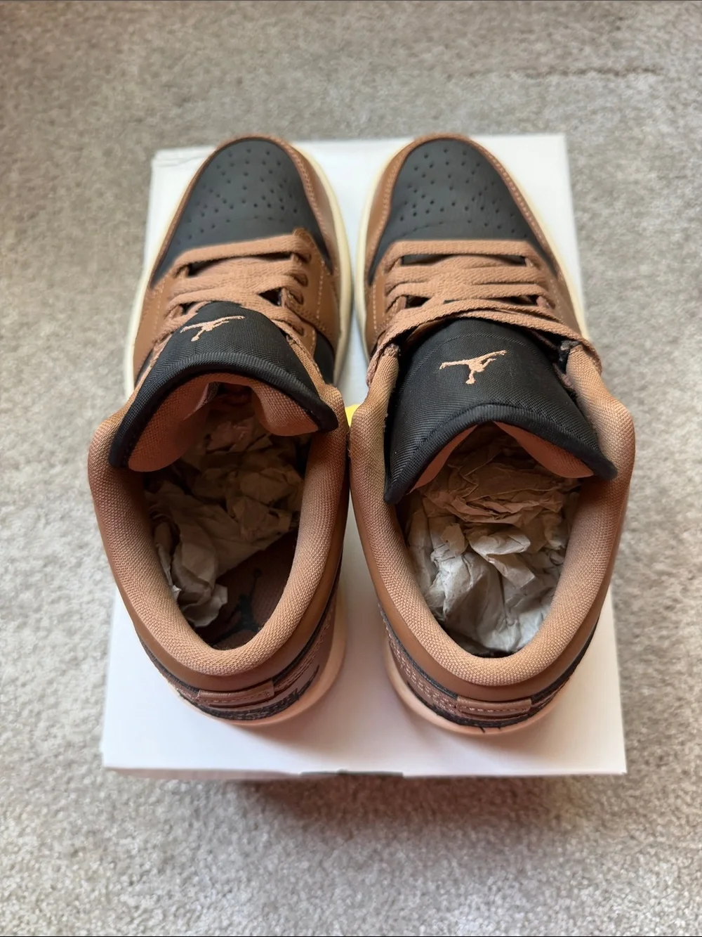 Nike Air Jordan 1 Low Top Sneakers in Brown & Black